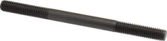 Jergens - M8x1.25 110mm OAL Equal Double Threaded Stud - Alloy Steel, Black Oxide Finish, 31mm Equal Thread Length, Metric - Apex Tool & Supply