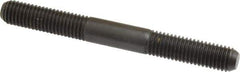 Jergens - M10x1.50 95mm OAL Equal Double Threaded Stud - Alloy Steel, Black Oxide Finish, 35mm Equal Thread Length, Metric - Apex Tool & Supply