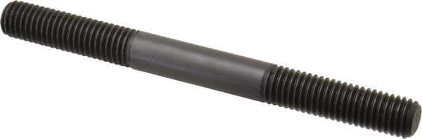 Jergens - M10x1.50 110mm OAL Equal Double Threaded Stud - Alloy Steel, Black Oxide Finish, 35mm Equal Thread Length, Metric - Apex Tool & Supply