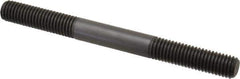Jergens - M10x1.50 110mm OAL Equal Double Threaded Stud - Alloy Steel, Black Oxide Finish, 35mm Equal Thread Length, Metric - Apex Tool & Supply