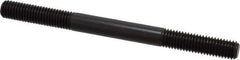 Jergens - M10x1.50 125mm OAL Equal Double Threaded Stud - Alloy Steel, Black Oxide Finish, 35mm Equal Thread Length, Metric - Apex Tool & Supply