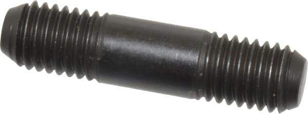Jergens - M12x1.75 50mm OAL Equal Double Threaded Stud - Alloy Steel, Black Oxide Finish, 15mm Equal Thread Length, Metric - Apex Tool & Supply