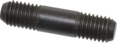 Jergens - M12x1.75 50mm OAL Equal Double Threaded Stud - Alloy Steel, Black Oxide Finish, 15mm Equal Thread Length, Metric - Apex Tool & Supply