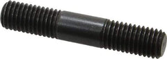 Jergens - M12x1.75 65mm OAL Equal Double Threaded Stud - Alloy Steel, Black Oxide Finish, 22mm Equal Thread Length, Metric - Apex Tool & Supply