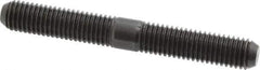 Jergens - M12x1.75 95mm OAL Equal Double Threaded Stud - Alloy Steel, Black Oxide Finish, 37mm Equal Thread Length, Metric - Apex Tool & Supply