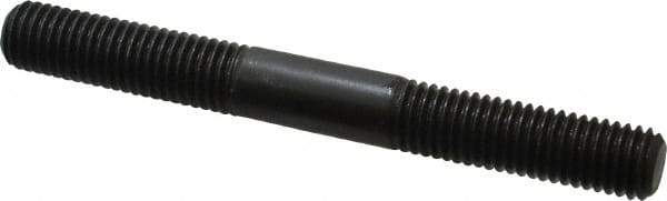 Jergens - M12x1.75 110mm OAL Equal Double Threaded Stud - Alloy Steel, Black Oxide Finish, 39mm Equal Thread Length, Metric - Apex Tool & Supply