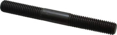 Jergens - M12x1.75 110mm OAL Equal Double Threaded Stud - Alloy Steel, Black Oxide Finish, 39mm Equal Thread Length, Metric - Apex Tool & Supply