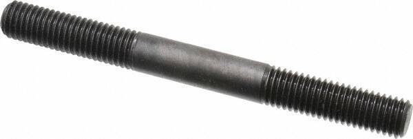 Jergens - M12x1.75 125mm OAL Equal Double Threaded Stud - Alloy Steel, Black Oxide Finish, 39mm Equal Thread Length, Metric - Apex Tool & Supply