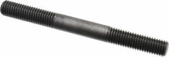 Jergens - M12x1.75 125mm OAL Equal Double Threaded Stud - Alloy Steel, Black Oxide Finish, 39mm Equal Thread Length, Metric - Apex Tool & Supply