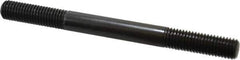 Jergens - M12x1.75 140mm OAL Equal Double Threaded Stud - Alloy Steel, Black Oxide Finish, 39mm Equal Thread Length, Metric - Apex Tool & Supply