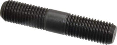 Jergens - M16x2.0 80mm OAL Equal Double Threaded Stud - Alloy Steel, Black Oxide Finish, 29mm Equal Thread Length, Metric - Apex Tool & Supply
