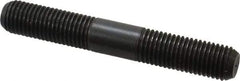 Jergens - M16x2.0 110mm OAL Equal Double Threaded Stud - Alloy Steel, Black Oxide Finish, 44mm Equal Thread Length, Metric - Apex Tool & Supply