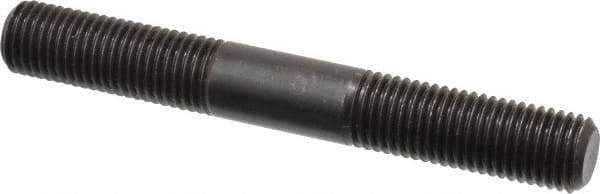 Jergens - M16x2.0 125mm OAL Equal Double Threaded Stud - Alloy Steel, Black Oxide Finish, 47mm Equal Thread Length, Metric - Apex Tool & Supply