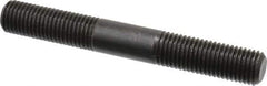 Jergens - M16x2.0 125mm OAL Equal Double Threaded Stud - Alloy Steel, Black Oxide Finish, 47mm Equal Thread Length, Metric - Apex Tool & Supply