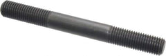 Jergens - M16x2.0 150mm OAL Equal Double Threaded Stud - Alloy Steel, Black Oxide Finish, 47mm Equal Thread Length, Metric - Apex Tool & Supply