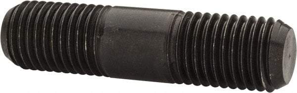 Jergens - M20x2.5 80mm OAL Equal Double Threaded Stud - Alloy Steel, Black Oxide Finish, 29mm Equal Thread Length, Metric - Apex Tool & Supply