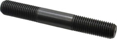 Jergens - M20x2.5 150mm OAL Equal Double Threaded Stud - Alloy Steel, Black Oxide Finish, 55mm Equal Thread Length, Metric - Apex Tool & Supply