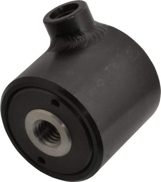 Jergens - 100 to 5,000 psi, 4,800 Lb Max Output, 1/2-13 Hole, 7/16-20 Port, 10-32 Bolt Hole, Hollow Rod Clamp Cylinder - 0.96 Sq In, 0.3 Cu In, 0.24" Stroke Length, 1-15/16" OD, 1-13/16" Overall Height, 3/4" Port Height, 1/2" Port Length - Apex Tool & Supply