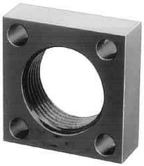Jergens - 1-9/16 - 16 Thread, 17/64" Mounting Hole, Low Carbon Steel Clamp Mounting Block - 2" Thick x 2" Long x 1" Wide - Apex Tool & Supply