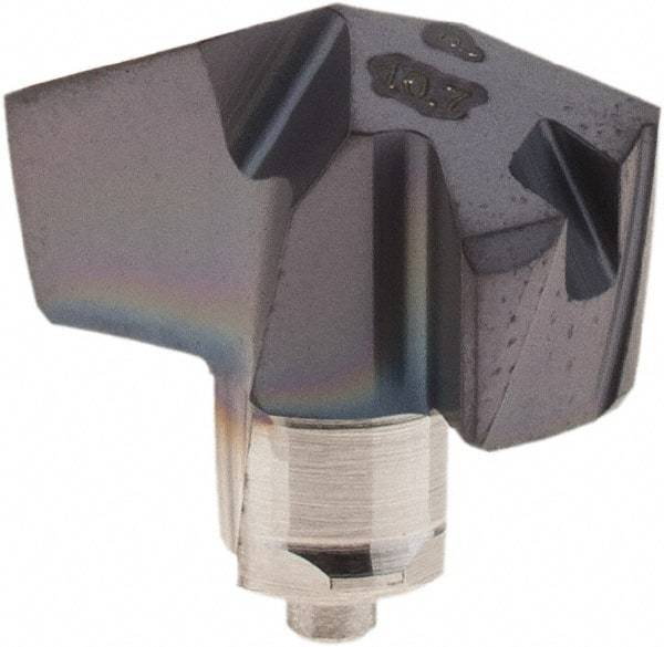 Iscar - Series ICP-2M, 0.421" Diam Grade IC908 140° Replaceable Drill Tip - Carbide, TiAlN Finish, 10 Seat Size, Through Coolant - Apex Tool & Supply
