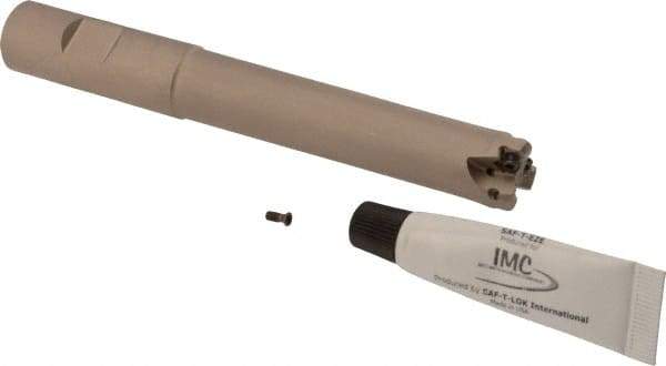 Iscar - 3/4" Cut Diam, 0.03" Max Depth, 3/4" Shank Diam, Weldon Shank Indexable High-Feed End Mill - Screw Holding Method, H600 WXCU 04 Insert, FF EWX-04 Toolholder, Through Coolant - Apex Tool & Supply