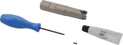 Iscar - 3/4" Cut Diam, 0.06" Max Depth, 3/4" Shank Diam, Weldon Shank Indexable High-Feed End Mill - Screw Holding Method, H600 WXCU 04 Insert, FF EWX-04 Toolholder, Through Coolant - Apex Tool & Supply
