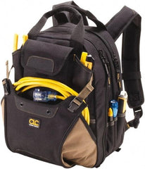 CLC - 44 Pocket Black & Khaki Polyester Backpack Tool Bag - 13" Wide x 7-1/2" Deep x 16" High - Apex Tool & Supply