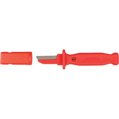Wiha - Fixed Safety Utility Knife - 2" Blade, Red Plastic Handle, 1 Blade Included - Apex Tool & Supply