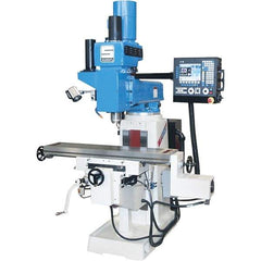 Summit - 20" Table Width x 52" Table Length, Electronic Variable Speed Control, 3 Phase Knee Milling Machine - CAT40 Spindle Taper, 5 hp - Apex Tool & Supply