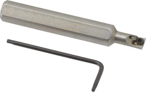 Hertel - 0.23" Min Bore Diam, 2-1/2" OAL, 3/8" Shank Diam, HBBC Indexable Boring Bar - 1/2" Max Bore Depth, CD.. Insert, Screw Holding Method - Apex Tool & Supply