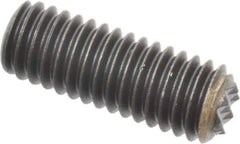 Fairlane - Serrated Tooth, 3/8-16, 3/16" Internal Hex, 1" Thread Length, Black Oxide Finish, Fully Threaded, Adjustable Positioning Gripper - 1/4" Pad Diam, Extra Fine Tooth Grade - Apex Tool & Supply