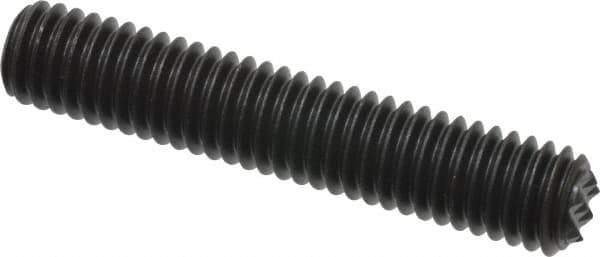 Fairlane - Serrated Tooth, 3/8-16, 3/16" Internal Hex, 2" Thread Length, Black Oxide Finish, Fully Threaded, Adjustable Positioning Gripper - 1/4" Pad Diam, Extra Fine Tooth Grade - Apex Tool & Supply