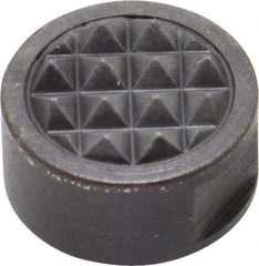 Fairlane - 1/4-28 Thread, 5/8" Diam, 3/8" High, Threaded, Fine Tooth Grade Diamond Serration Tooth Pattern, Carbide Tipped, Round Positioning Gripper - 3/16" Flat Width, Uncoated - Apex Tool & Supply