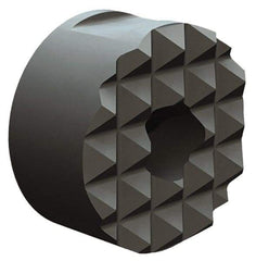 Fairlane - 1/4-28 Thread, 5/8" Diam, 3/8" High, Threaded, Extra Fine Tooth Grade Diamond Serration Tooth Pattern, High Speed Steel, Round Positioning Gripper - 3/16" Flat Width, Black Oxide Coated - Apex Tool & Supply