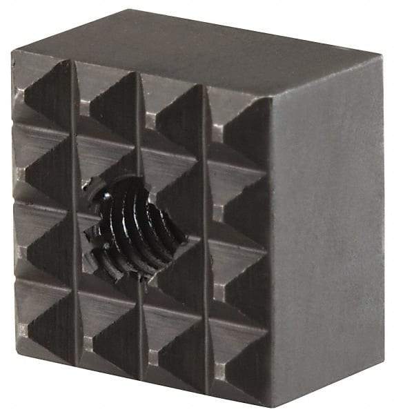 Fairlane - 1/2" Square, 10-32 Thread, 3/8" High, Fine Tooth Grade, Diamond Serration, High Speed Steel, Square Positioning Gripper - 0.03 x 45A° Chamfer, Black Oxide Finish - Apex Tool & Supply