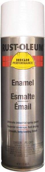 Rust-Oleum - White, Semi Gloss, Rust Proof Enamel Spray Paint - 14 Sq Ft per Can, 15 oz Container, Use on Metal - Apex Tool & Supply