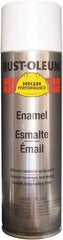 Rust-Oleum - White, Semi Gloss, Rust Proof Enamel Spray Paint - 14 Sq Ft per Can, 15 oz Container, Use on Metal - Apex Tool & Supply