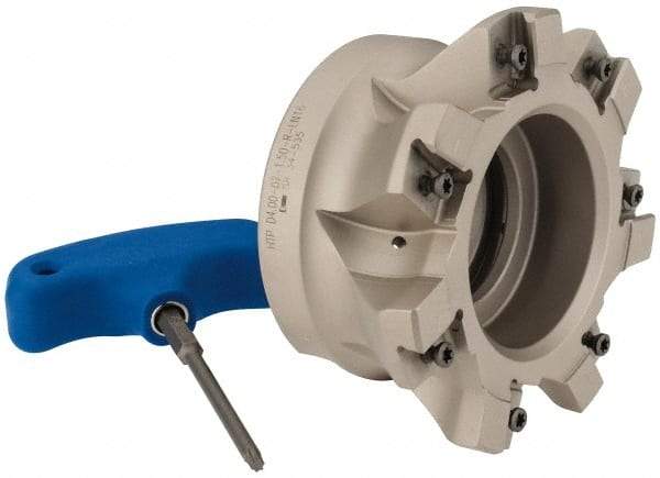 Iscar - 7 Inserts, 4" Cut Diam, 1-1/2" Arbor Diam, 0.118" Max Depth of Cut, Indexable Square-Shoulder Face Mill - 0/90° Lead Angle, 2" High, HTP LNHT 1606 Insert Compatibility, Through Coolant, Series TangPlunge - Apex Tool & Supply