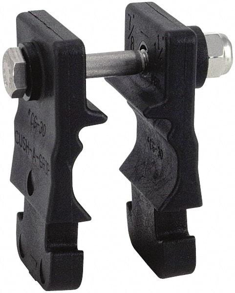 ZSI - 3/8" Pipe, Cushion Clamp - Black, 200 Lb Capacity, Glass Filled Nylon 6 - Apex Tool & Supply