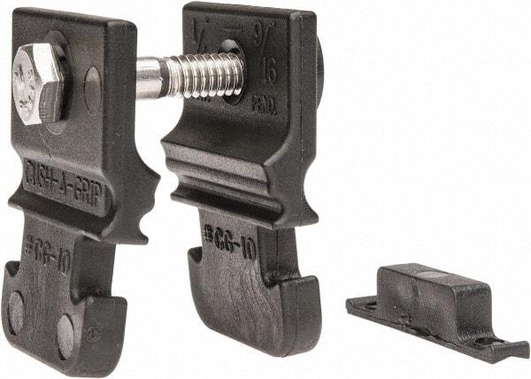 ZSI - 1/4" Pipe, Cushion Clamp - Black, 200 Lb Capacity, Glass Filled Nylon 6 - Apex Tool & Supply