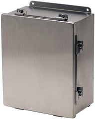 Cooper B-Line - Stainless Steel Standard Enclosure Hinge Flat Cover - NEMA 4, 12, 13, 3RX, 4X, 10" Wide x 12" High x 6" Deep, Corrosion Resistant, Dust-tight, Rainproof & Watertight - Apex Tool & Supply