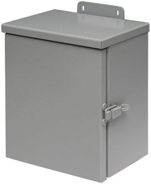 Cooper B-Line - Steel Junction Box Enclosure Hinge Flat Cover - NEMA 3R, 12" Wide x 12" High x 6" Deep, Rainproof - Apex Tool & Supply