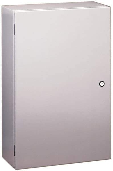 Cooper B-Line - Steel Standard Enclosure Hinge Flat Cover - NEMA 4, 12, 12" Wide x 12" High x 6" Deep, Dirt-tight, Dust-tight, Rainproof & Watertight - Apex Tool & Supply