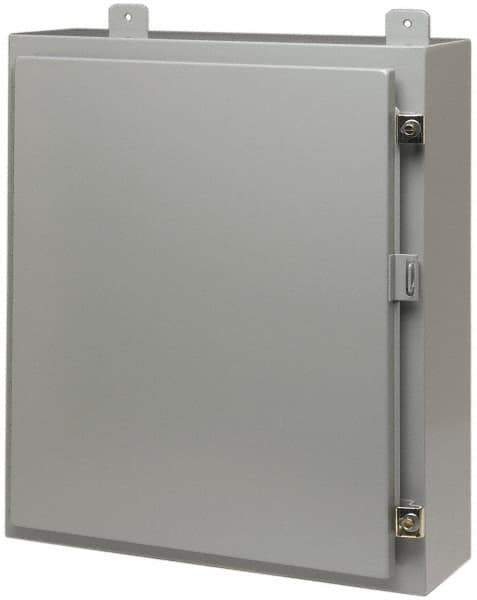 Cooper B-Line - Steel Standard Enclosure Hinge Flat Cover - NEMA 12, 13, 24" Wide x 24" High x 12" Deep - Apex Tool & Supply
