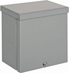 Cooper B-Line - Steel Junction Box Enclosure Screw Flat Cover - NEMA 3R, 6" Wide x 6" High x 4" Deep, Rainproof - Apex Tool & Supply