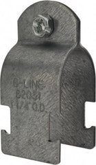 Cooper B-Line - 1-1/4" Pipe, 14 Gauge, Grade ASTM A1011," Pipe or Conduit Clamp - Zinc Plated, 600 Lb Capacity, All Conduit - Apex Tool & Supply