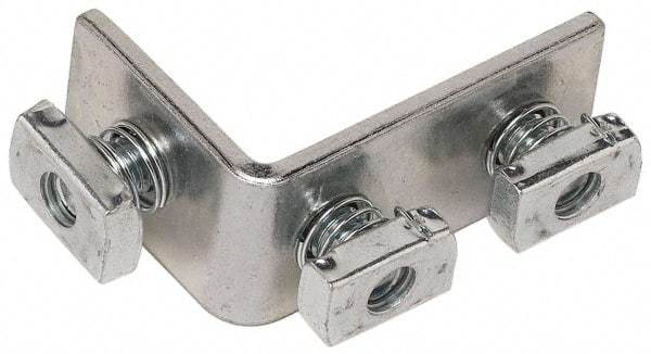 Cooper B-Line - Zinc Plated Carbon Steel 90° Preassembled Strut Fitting - 1/2" Bolt, 3 Holes, Used with Cooper B Line Channel & Strut (All Sizes Except B62 & B72) - Apex Tool & Supply