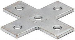 Cooper B-Line - Zinc Plated Carbon Steel Flat Cross Strut Fitting - 1/2" Bolt, 5 Holes, Used with Cooper B Line Channel & Strut (All Sizes Except B62 & B72) - Apex Tool & Supply