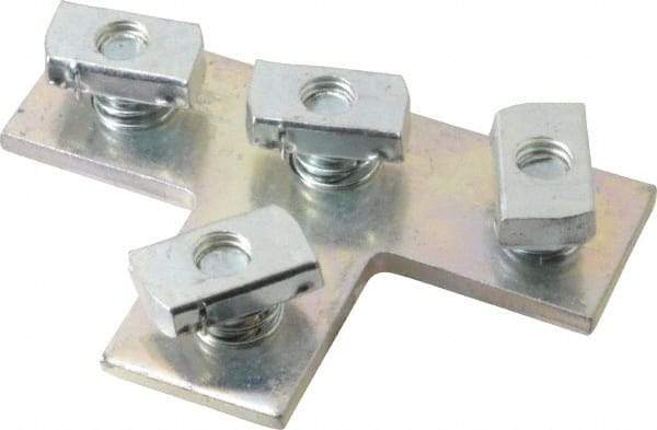 Cooper B-Line - Zinc Plated Carbon Steel Preassembled Flat Tee Strut Fitting - 1/2" Bolt, 4 Holes, Used with Cooper B Line Channel & Strut (All Sizes Except B62 & B72) - Apex Tool & Supply