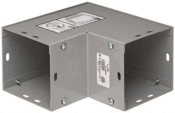 Cooper B-Line - 6 Inch Wide x 6 Inch High, Raceway Elbow End - 90°, Gray, For Use with Lay In Wireways, Type 1 Screw Cover Wireway - Apex Tool & Supply